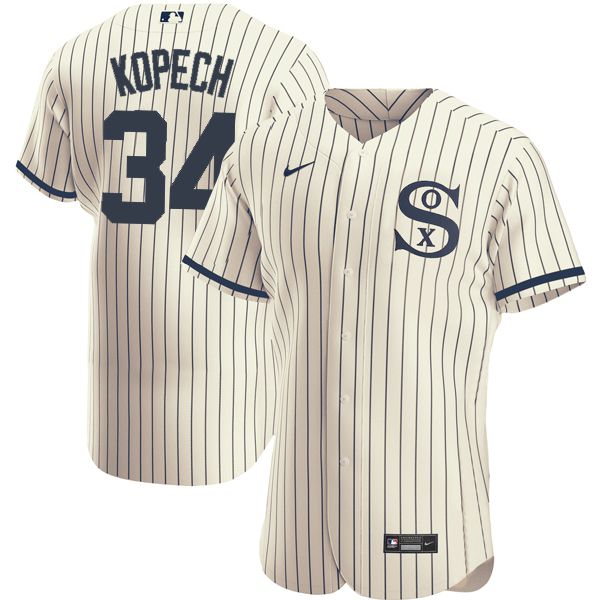 Men Chicago White Sox #34 Kopech Cream stripe Dream version Elite Nike 2021 MLB Jersey